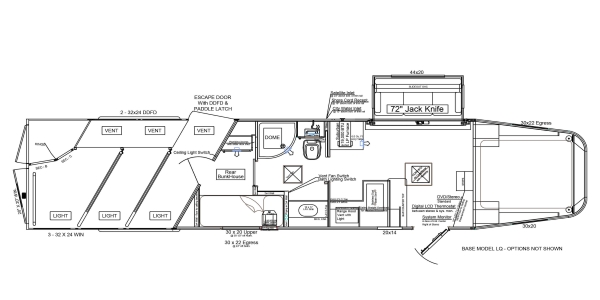 8316 Rear Bunk House Floorplan